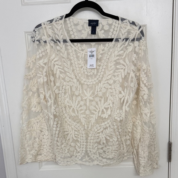 Daytrip Tops - Daytrip Ivory Floral Lace Blouse